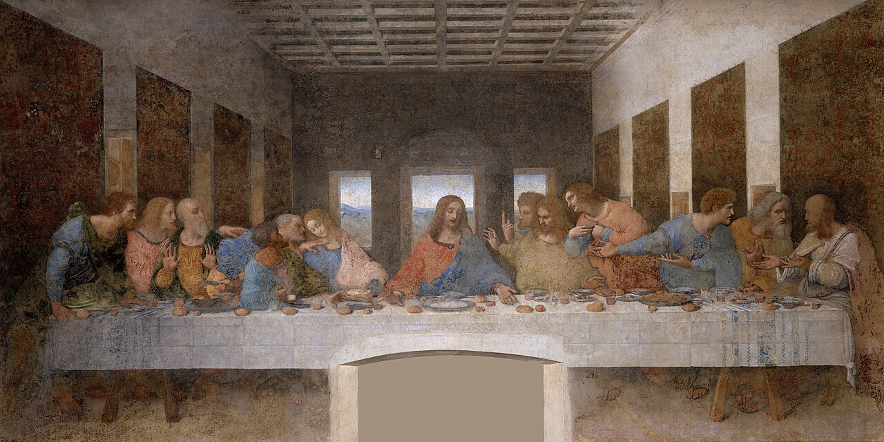 The Last Supper, created in the late 15th century by Leonardo Da Vinci.