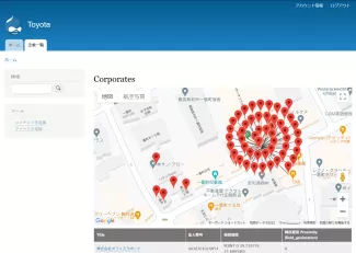 ユビキタスライフスタイル研究所と同じ位置情報をもつ法人の図示