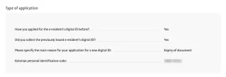 Application for e-Resident's digital ID