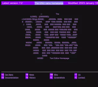 The GNU nano homepage