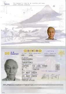一部ぼかしたパスポート