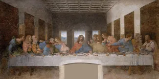The Last Supper, created in the late 15th century by Leonardo Da Vinci.